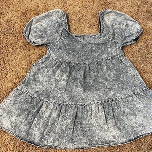 Short dress Oversize Blue Fabric with a pattern denim size S